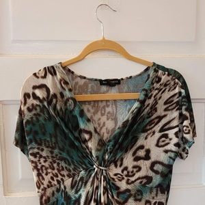 Susan Lawrence, leopard print blouse, size medium